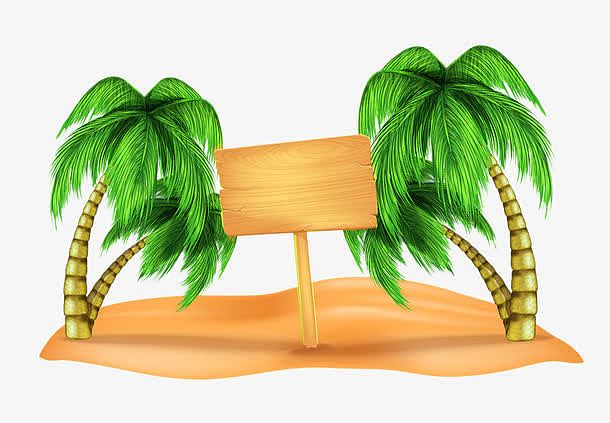沙滩上的椰子树图片素材
