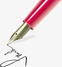 矢量手绘钢笔签字