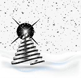 雪地上圣诞树