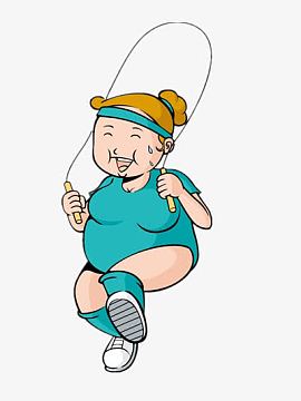 跳绳减肥的人png手绘运动减肥女孩png呼啦圈运动健身psdpng卡通瑜伽