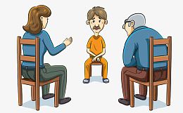 父母教育孩子背影素材图片