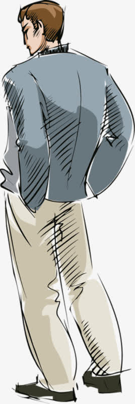 一幅背影铅笔画