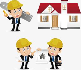 建筑工程师卡通图