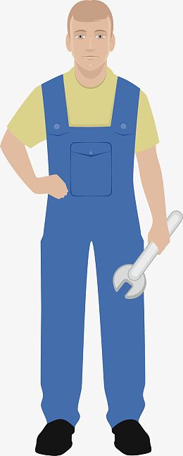 卡通维修工人矢量图