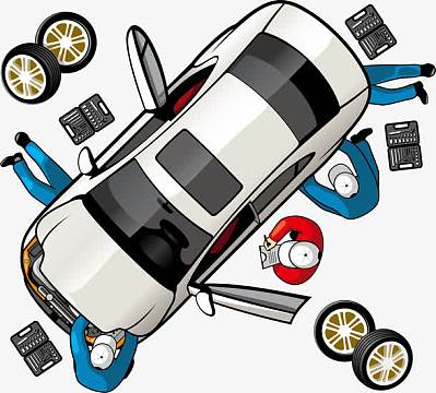 车辆维修插画矢量素材