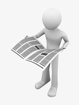3d小人图标3D素描 看报纸的小人