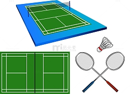 矢量图羽毛球场