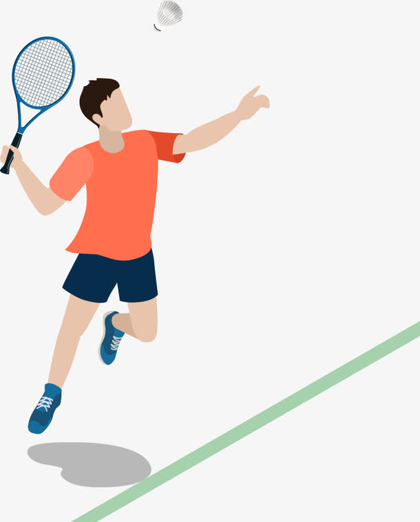 矢量羽毛球男人素材免费下载_觅元素