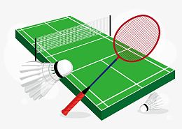 矢量羽毛球场地