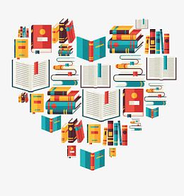 书本组成的爱心