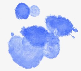 水墨水墨桃花素材  蓝色清新墨点