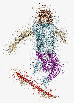 png滑板创意插画pngpng滑板剪影pngpng橙色渐变滑板少年pngpng卡通