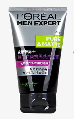 欧莱雅男士控油抗黑头洁面膏