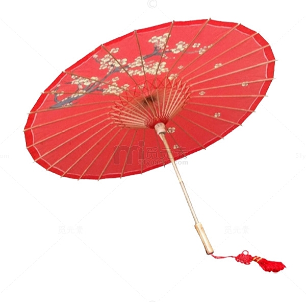 分水油纸伞红色梅花装饰伞