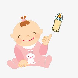 宝宝指奶瓶图片素材