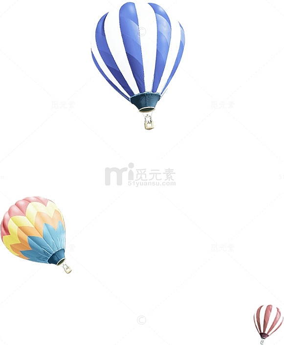 彩色春天漂浮设计热气球装饰