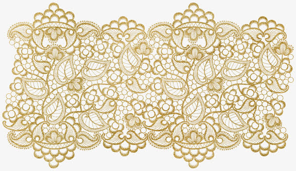 金色蕾丝边免抠素材免费下载_觅元素51yuansu.com