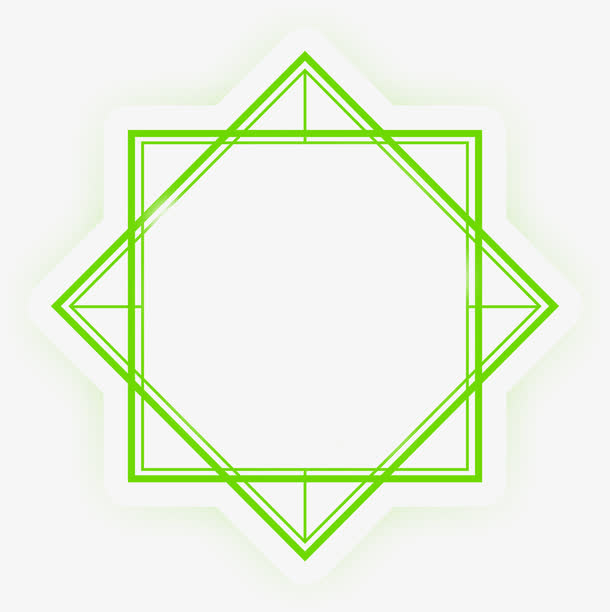 绿色简约立体方形重叠设计