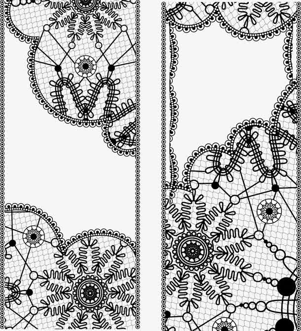 黑色蕾丝边装饰图案