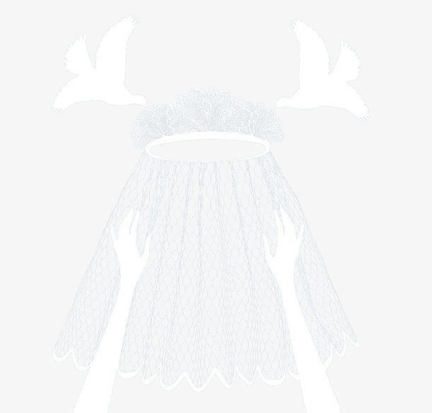 白色婚纱头巾