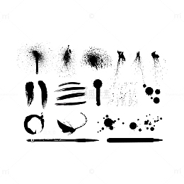 墨迹笔刷效果元素