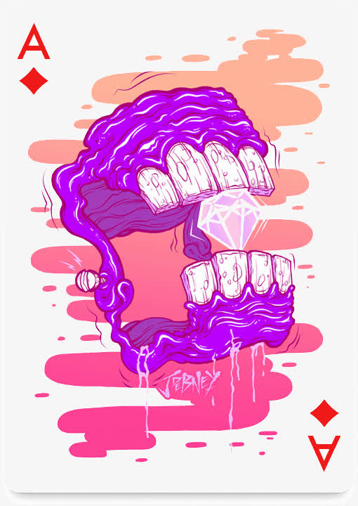 创意的成套扑克牌方块a