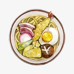 手绘素材面条