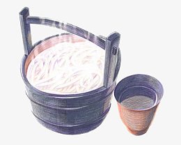 有质感的手绘面条元素