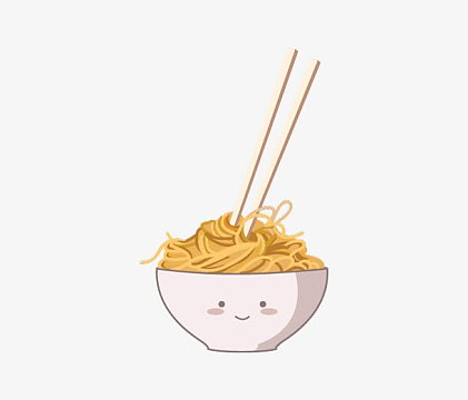 手绘可爱面条png炒面图案png黄色手绘面条png卡通男孩美食装饰图案png