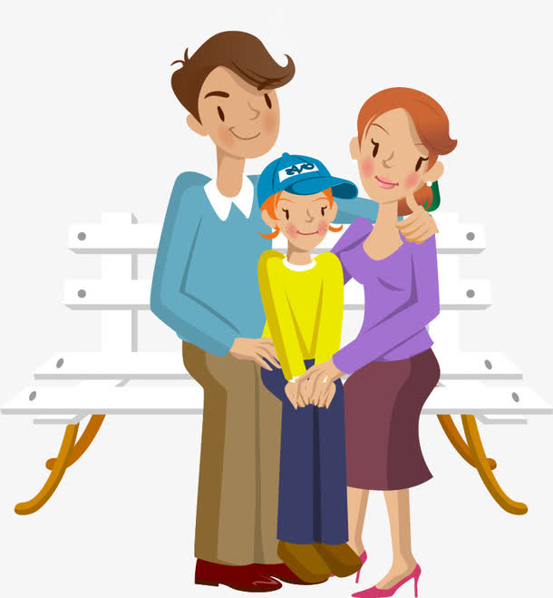 一家三口矢量图素材免费下载_觅元素