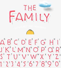 家人字母素材