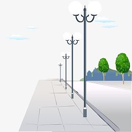 矢量手绘路灯