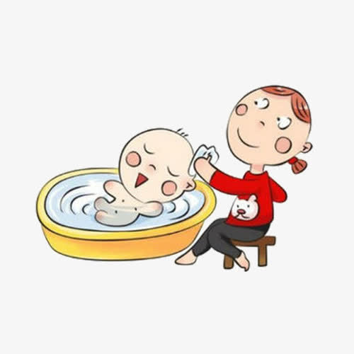 卡通宝宝洗澡图片素材