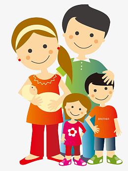 卡通一家四口