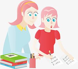矢量做作业的女孩
