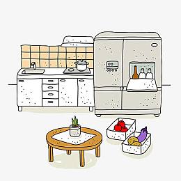 厨房插画