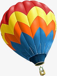 彩色春天条纹设计热气球