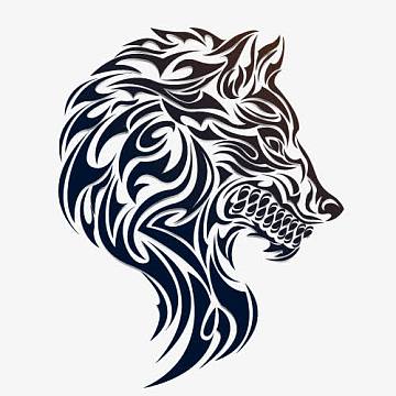 矢量贴纸狼纹理免费素材