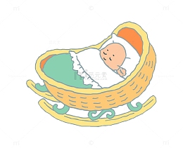 卡通婴儿摇篮