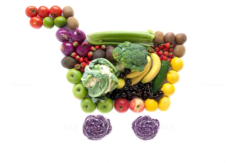 蔬菜水果购物车图片