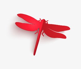 蜻蜓红色中国风