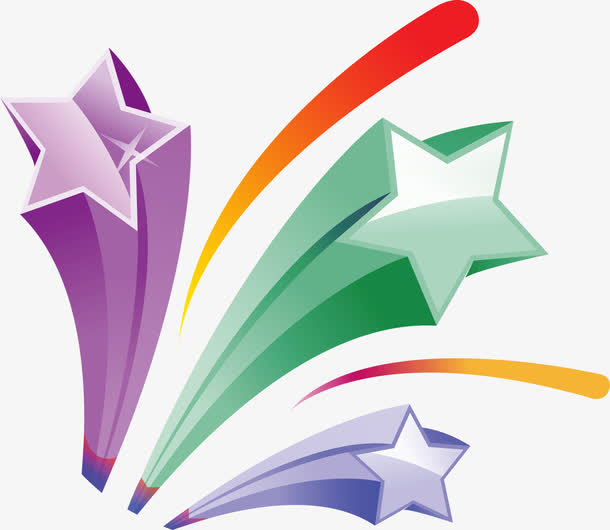 彩色卡通可爱星光装饰