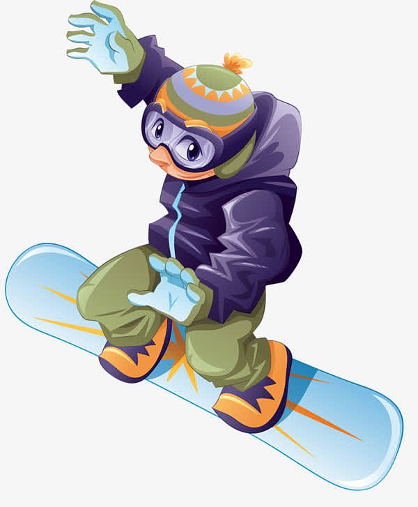 卡通滑雪小子
