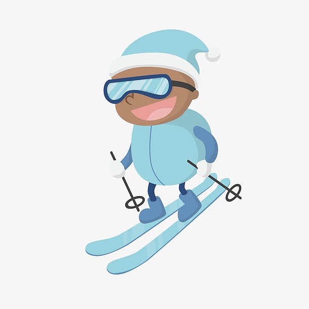 矢量滑雪小朋友