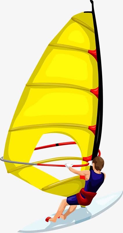 黄色小帆船卡通