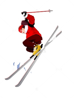 矢量滑雪的人