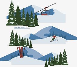 矢量高山滑雪场