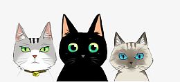 卡通粉色元素 卡通小猫咪