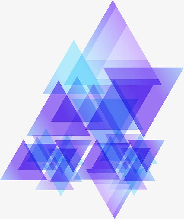 蓝紫色科技三角形元素