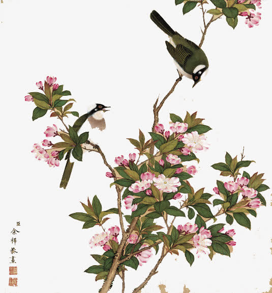 工笔花鸟画素材免费下载_觅元素